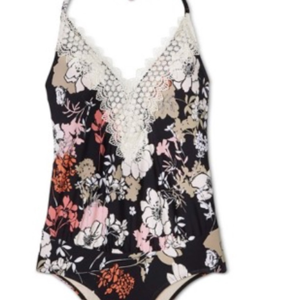 Maternity floral one piece swimsuit - like new!